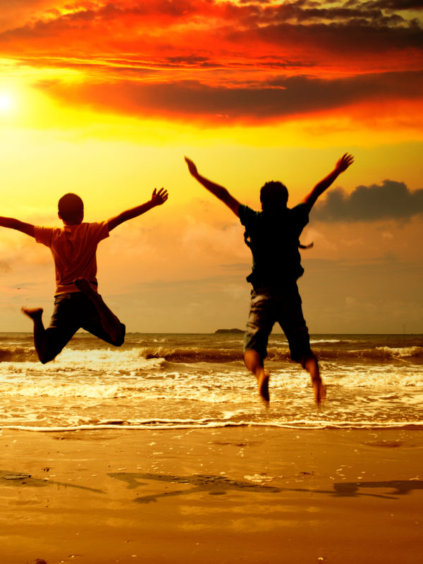 Young people on the beach
